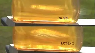 Test .38 SPL Vs .357 Mag  Calibre civil Vs calibre Uso Exclusivo en Gel Balistico Slow motion