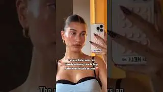 Hailey Bieber wears an anxiety relieving phone case to help Justin Bieber whenever he gets anxious 🩷