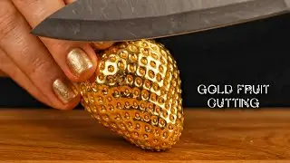 Cutting Gold Fruit - Ultra Satisfying AI Video -ASMR