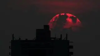 Red Ball Setting Sun Filmed With Sigma 150-600mm Zoom + Kenko 3X Teleconverter July 16 2025 EMR 8841