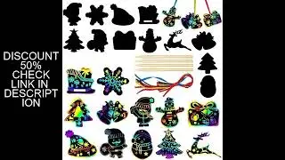 36PCS Christmas DIY Magic Color Rainbow Scratch Drawing Paper Kids Toys Colorful Art Painting Paper