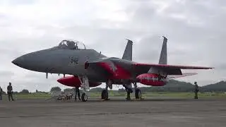 岐阜基地航空祭2025　F-15記念塗装機とF-2のエンジン始動～タキシング