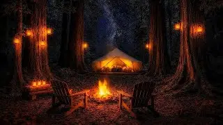 🔥 RELAXING FIREPLACE &CAMPFIRE FOREST - Crackling Sounds, Deep Sleep, Insomnia Relief, Escape, ASMR