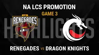 REN vs TDK Highlights G3 - NA LCS Summer Promotion 2016 - Renegades vs Team Dragon Knights