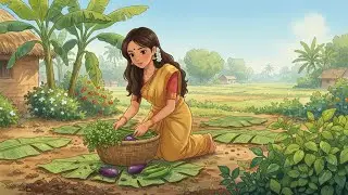 From Garden to Kitchen in Rural India | Maya&rsquo;s Peaceful Village Life | Ghibli Style