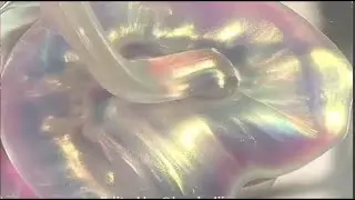 Giant pearl holographic slime. Relax ASMR. Strange Satisfactory Video