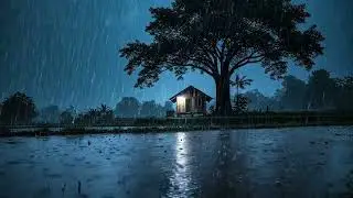 Isolated Lake Cabin Night Ambience - Heavy Rain Sounds for Deep Sleep