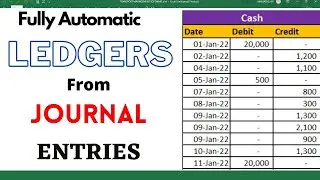 ✅Create LEDGER From JOURNAL Entries with EXCEL Formula 🔥 learning Center