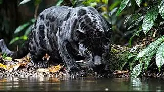 Silent Predator: Black Panther Hunting Fish in Stunning Slow-Motion SkyWing Wildlife Hub