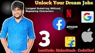 3_Longest Substring Without Repeating Characters| @vivekpandey.rajan. #leetcode #coding #placements