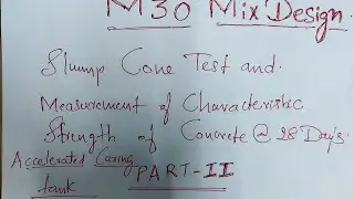 Accelerated Curing Tank M 30 mix design