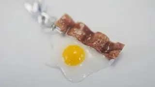 Charm Size Egg And Bacon Tutorial, Polymer Clay Food Tutorial