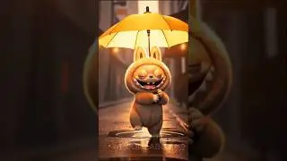 Poor Labubu Cries in the Rain&hellip; Until a Magical Umbrella Appears! 🌧️😢✨ #shorts #labubu #story