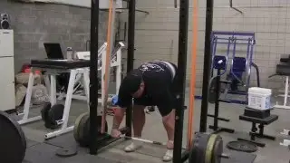 Brian Shaw (895 lb x 5) Reverse Band Deadlift Training
