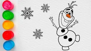 Drawing and coloring Olaf from Frozen for kids & toddlers