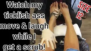 Ticklish Foot Scrub... Large Feet