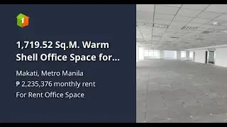 1,719.52 Sq.M. Warm Shell Office Space for Lease in RCBC Plaza, Ayala Avenue