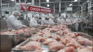 От выращивания кур до переработки мяса | Полное видео о птицеводстве и переработке цыплят | Foody...