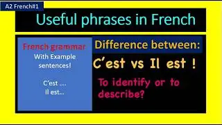 &ldquo;French Mistakes: C&rsquo;est vs Il est Explained Simply&rdquo; French grammar A2 level, #frenchforbeginners
