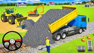 Jcb 5cx Loding Mud Tata 😈 truck Swaraj Tractor Tipper ? Jcb ki khudai - jcb Cartoon tractor Cartoom