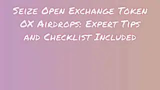 Grab Open Exchange Token OX Airdrop for Free |  Discover Open Exchange Token OX Airdrop Exchange