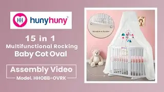 15 In 1 Multifunctional Rocking Baby Cot Crib Oval - With Mattress -Assembly Video