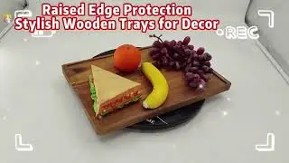 Acacia Wood Serving Tray with Handles, Wood Serving Platter, Ottoman Tray#servingtray #acaciawood