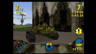 Tank Racer - PlayStation 1 PS1 Game Play (Inside Tank View)