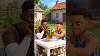 LeBron vs Curry: Watermelon Magic? 🍉🦆 #StephenCurry#LeBronJames#funny#comedy