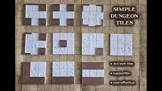 🧱 Simple Dungeon Tiles 🧱 - A pack of 10 different supportless 3x3 inch tiles