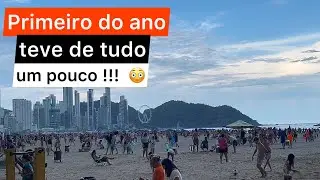 Crowded beach, sun, rain, fight, confusion, police!