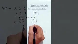 Binary Multiplication in Hindi #youtubeshorts #youtube #digitalelectronics