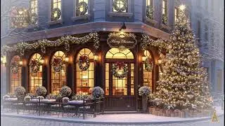 🔴 Snowfall Christmas Ambience & Sweet Christmas Jazz ❄️ Cozy Coffee Shop for Holiday Calm