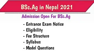 BSc Ag Entrance Exam 2021 Notice - What after +2 ? - BSc Ag Course Details in Nepal - Midwestern