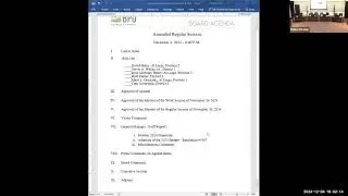 December 4, 2024 &ndash; Regular Session