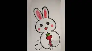 cute Bunny art 🖌️🫟🎨 #viral #shorts #draw #kidsart #bunnyadventure #cutebunny #youtubeshort #trending