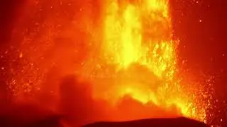 Etna volcano, Italy, Sicily, Stunning eruption at sunset!