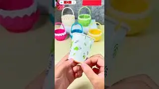 Cute mini 🥰bucket#craft ideas #diy#homemade paper craft#youtubeshorts#video#viral