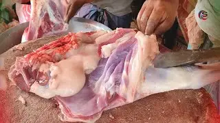 Fastest Cow Head Cutting Skills I Cow Head Cutting Skills I Cow Head Processing in Beef Market I