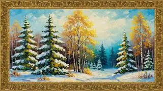 Turn Your TV Into Winter Art ❄️ Snowy Pine Forest  2+ Hours 4K Ambient Classical Painting No Music