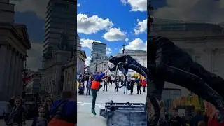 This guy certainly enjoyed every second of interaction with the Firefighter Statue.#levitating #art