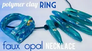 Magic Faux Opal Ring and Necklace made from Clay and Resin. Tutorial