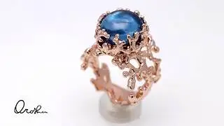Coral London Blue Topaz Rose Gold Ring