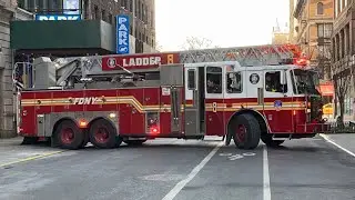 FDNY LADDER 8, ACTING FDNY LADDER 25, RESPONDING FROM QUARTERS ON WEST 77TH STREET ON WEST SIDE, NYC