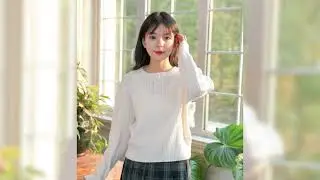 【毛儿手作】织月 暖冬亨利领羊绒毛衣棒针编织教程