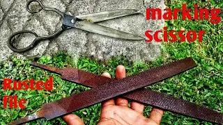 marking amezing scissor making process in rusted file #scissors #rustedfile#trinding