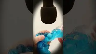Blue Slime with Cube Pieces ASMR | Sticky Sounds & Mic Triggers for Sensory Relaxation