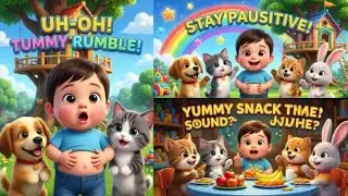 👉🙊🦁😎🤠 The Great Treehouse Tummy Rumble! 🎶 Stay Pawsitive | Preschool Cartoon🦁🏇🦏#kidsrhymes 