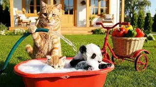 Kitten Invites a Random Friend at Home | Mama Cat Make Food for Them.