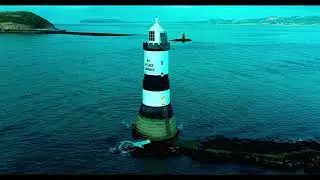 Penmon Light house. Anglesea. North Wales. 4k drone footage by Paul Baker CAA registered